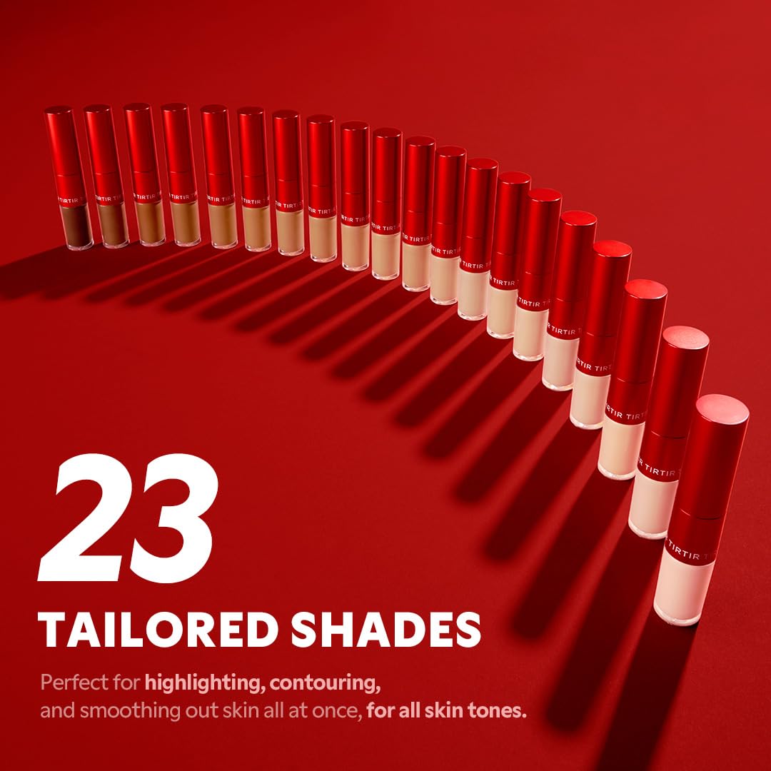 TIRTIR Glide&Hide Blurring Concealer - Creamy texture, Conceals dark circles and wrinkles, Dual formula (liquid tip & balm stick), Long-lasting wear, Korean Makeup, #4.5N, 0.28 Oz