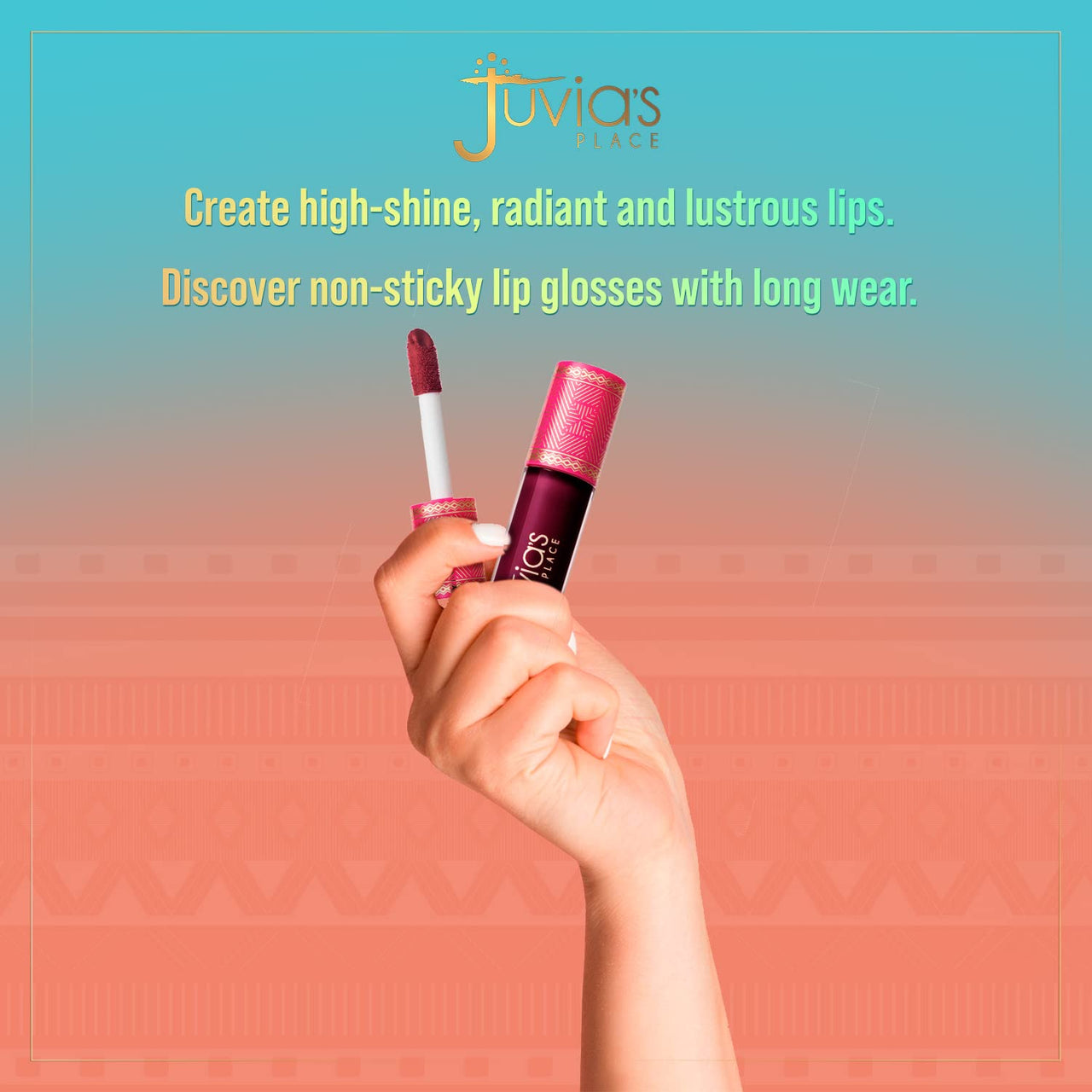 Juvia's Place Lip Gloss Reflect Maroon, Long Lasting Hydrating The Reds & Berries 0.16 oz