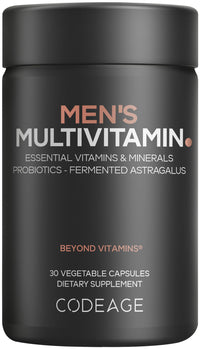 Thumbnail for Codeage Men's Multivitamin - Daily Vitamins for Men with Vitamin A, C, D3, E, B12, Magnesium, Zinc, Iron, Chromium, Probiotics, Astragalus & More - 1 Capsule Per Serving - 30 Capsules
