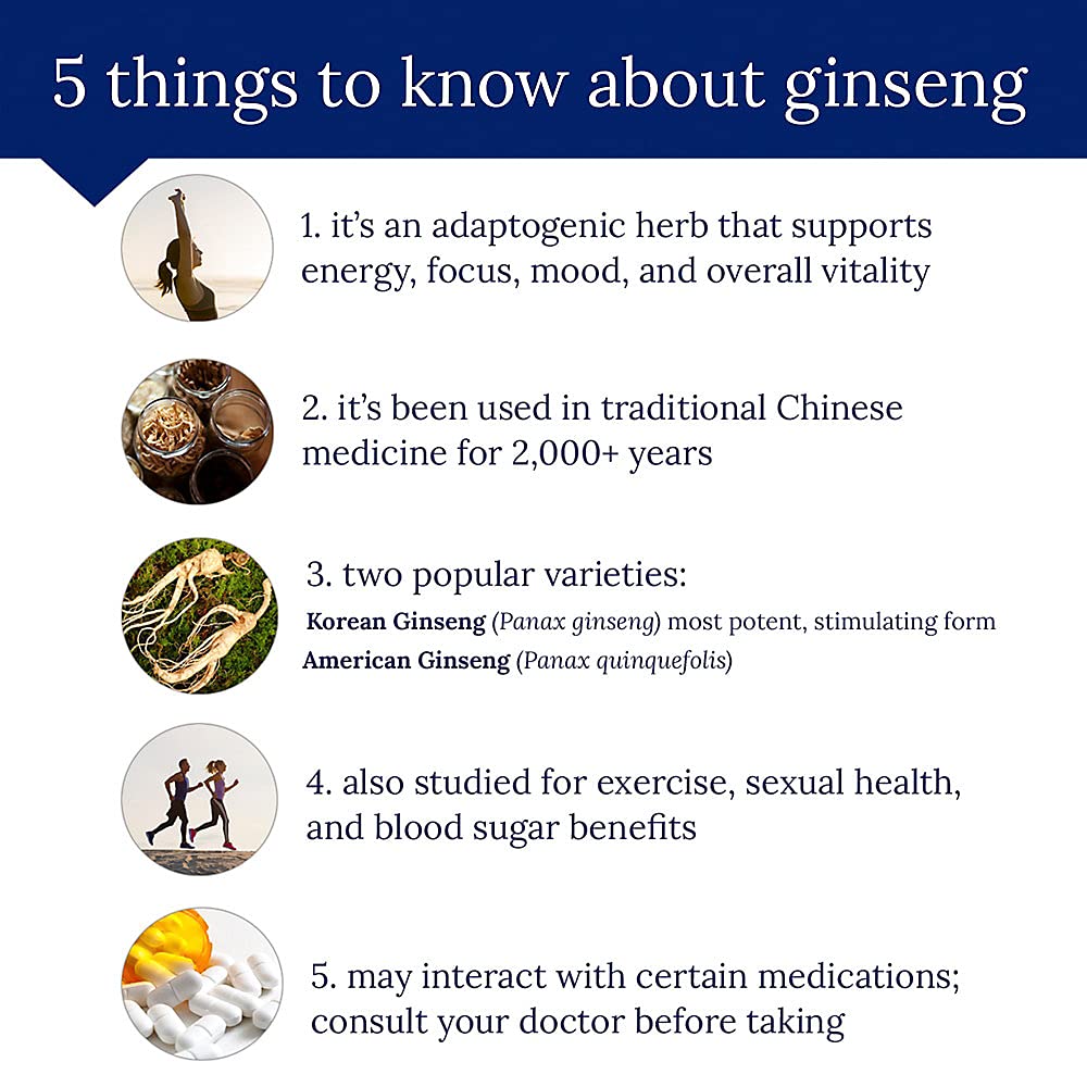 The Vitamin Shoppe Ginseng - Energy Support, Mental Clarity & Adaptogenic Wellness (60 Capsules)