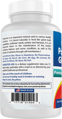 Thumbnail for Best Naturals Potassium Gluconate Supplement 595 Mg Tablet, 250Count