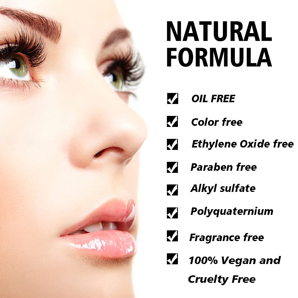 Mererke_Pretty Eyelash Extension Shampoo 50 ml + Brush - Eyelid Foaming Cleanser - Sensitive Paraben & Sulfate Free - Eyelash Wash and Lash Bath for Extensions - Salon Use and Home Care