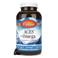 Thumbnail for Carlson - ACES + Omega, Vitamins A, C, E & Selenium + Omega-3s EPA and DHA, Health Support, 180 Softgels