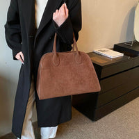 Thumbnail for Covelin Women's Retro Suede Tote Bag Ladies' Fashion Shoulder Handbag Top Handle Purse Small Brown