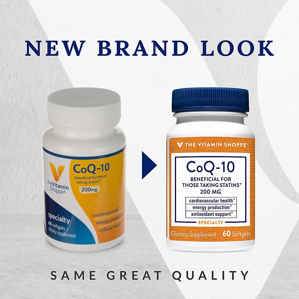 The Vitamin Shoppe CoQ-10 200mg Beneficial for Those Taking (60 Softgels)