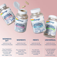 Thumbnail for SOLARAY Liposomal Multivitamin for Women 50 Plus, Enhanced Absorption with Iron, Vitamin D, Vitamin C, B12, Biotin & More, Immune Support & Bone Health, Vegan, 60 Servings, 120 VegCaps