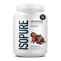 Thumbnail for Isopure Low Carb 100% Pure Whey Isolate Protein Powder, Gluten Free, With Vitamins, Dutch Chocolate, 25g Protein Per Serving, 1 Lb, 14 Servings (Packaging May Vary)