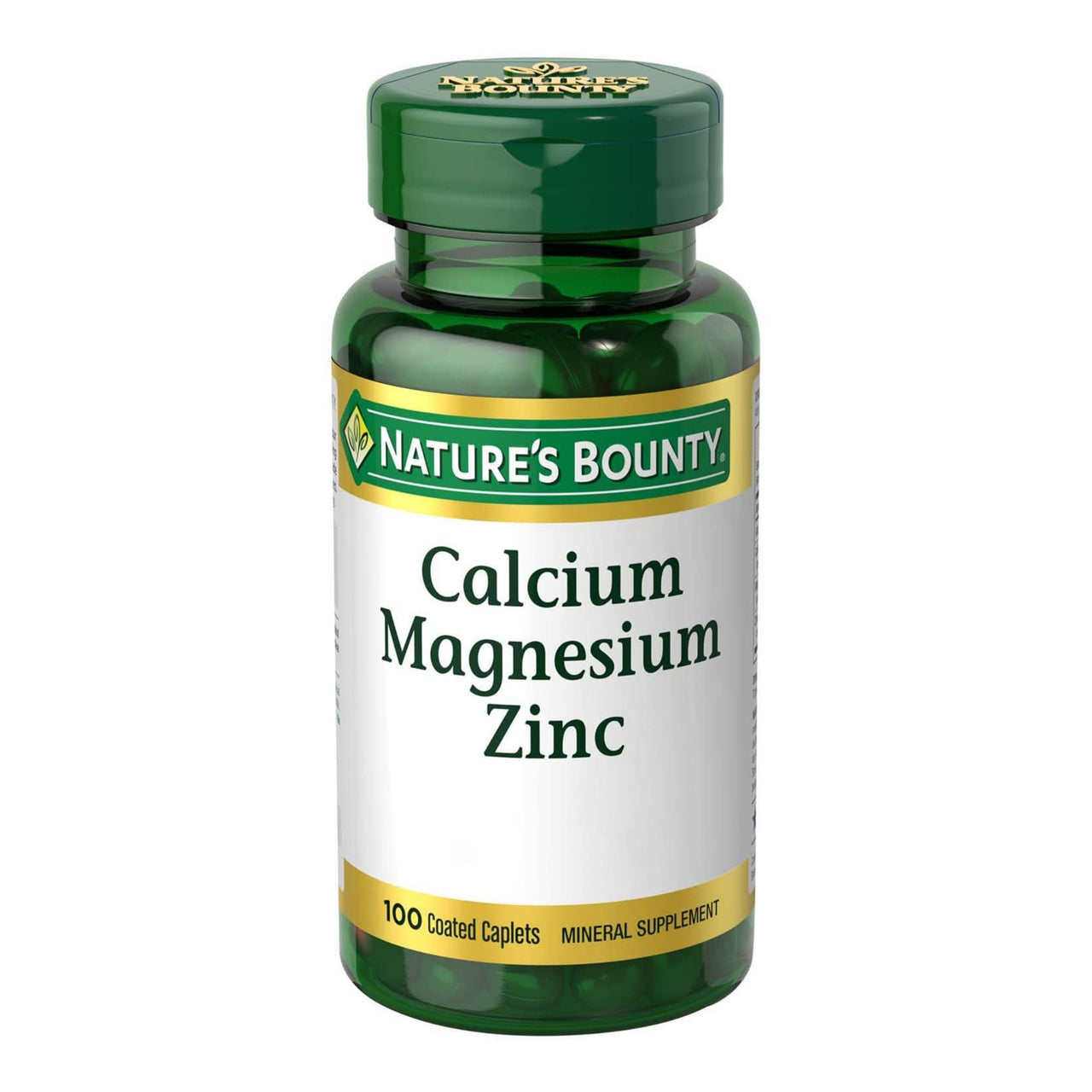 Nature's Bounty Calcium Magnesium & Zinc Caplets, 100Count,