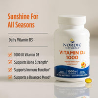 Thumbnail for Nordic Naturals Vitamin D3 1000, Orange - 120 Mini Soft Gels - 1000 IU Vitamin D3 - Supports Healthy Bones, Mood & Immune System Function - Non-GMO - 120 Servings