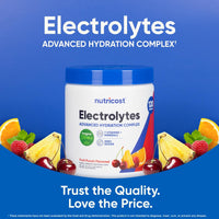 Thumbnail for Nutricost Electrolyte Complex Powder (120 Servings, Fruit Punch) - Hydration Supplement Drink Mix with Vitamins and Minerals