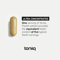 Thumbnail for Toniiq Ultra High Purity Fisetin 500mg - 98%+ Higly Purified & Bioavailable Fisetin Supplement with MCT Oil for Absorption - Third-Party Tested Senolytic Supplements for Aging Support - 60 Capsules