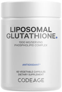 Thumbnail for Codeage Liposomal Glutathione 1000 mg Supplement, High-Potency Reduced L-Glutathione - Liposomal Delivery - Phospholipids - Non-GMO, Gluten-Free - 60 Capsules