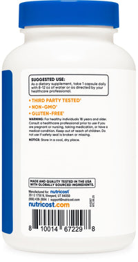 Thumbnail for Nutricost Gotu Kola 500 MG, 180 Capsules - Vegetarian Capsules, Gluten Free, Non-GMO