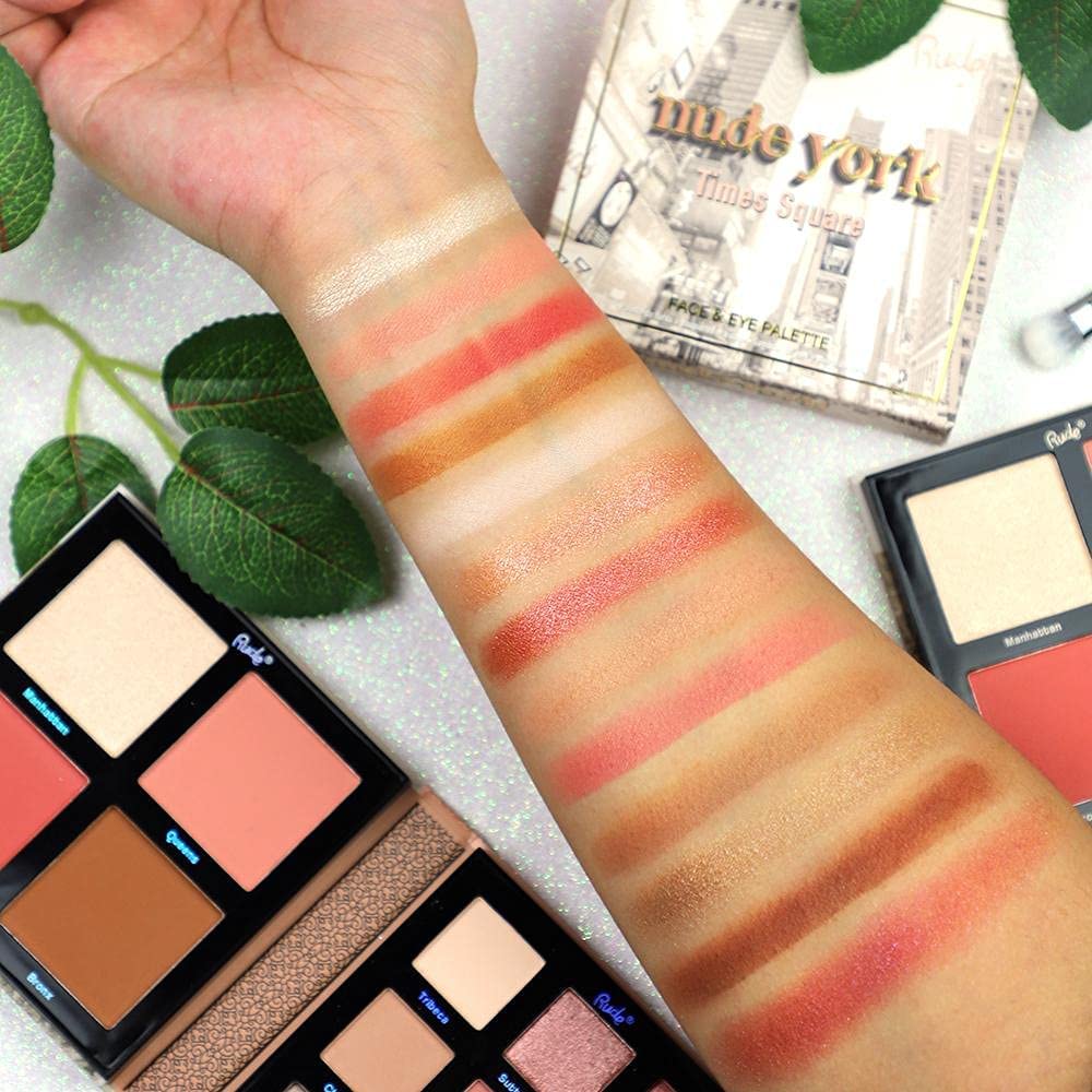 Nude Orleans Face & Eye Palette – 9 Eyeshadows, 4 Face Shades for Blush, Bronzer & Highlighter | All-in-One Natural Glam Palette | Vegan, Cruelty-Free, Paraben-Free Makeup