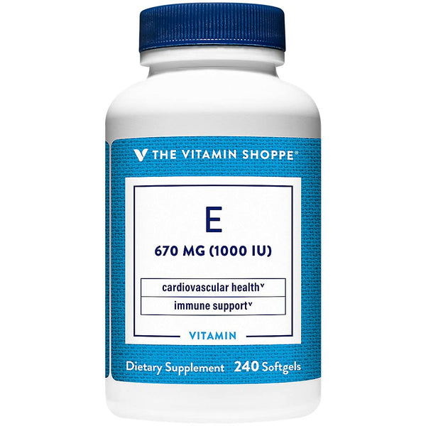 The Vitamin Shoppe Vitamin E 1,000IU - Antioxidant Support for Skin Health & Immune Function, Daily Vitamin (240 Softgels)