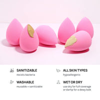 Thumbnail for AOA Studio Collection makeup Sponge Set Latex Free and High-definition Set of 6 makeup Wonder blender For Powder Cream and Liquid, Super Soft Wonder Beauty Cosmetic
