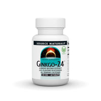 Thumbnail for Source Naturals Ginkgo-24 - Ginkgo Biloba Extract, 24% Flavone Glycosides 6% Terpene Lactones -120 mg - 60 Tablets