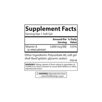 Thumbnail for Carlson - Vitamin A Solubilized, 10000 IU (3000 mcg RAE), Water Soluble, Vision Health, 250 Softgels