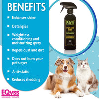 Thumbnail for EQyss Avocado Mist Pet Spray Conditioner - Shines, Conditions, and Reduces Shedding, Weightless Leave in Spray - for Dogs, Cats, Puppies - Oil and Silicone Free, pH Balanced, USA Made