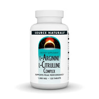 Thumbnail for Source Naturals L-Arginine L-Citrulline Complex, 120 Tablets, 1000 mg