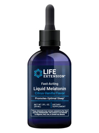 Thumbnail for Life Extension Fast-Acting Liquid Melatonin (Citrus-Vanilla Flavor), 3 mg, Optimal Sleep Support, Healthy circadian Rhythms, Cellular Defense, Gluten-Free, Non-GMO, 2 fl oz