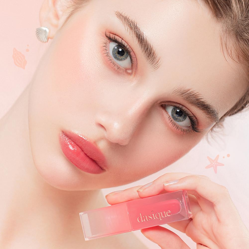 dasique Juicy Dewy Tint (13 Coral Fizz) 0.12 oz | Light Application with moisture | Long Lasting & wearing Glossy Lip Stain, Non-sticky | Vegan, Cruelty-free | Korean makeup | stocking stuffers
