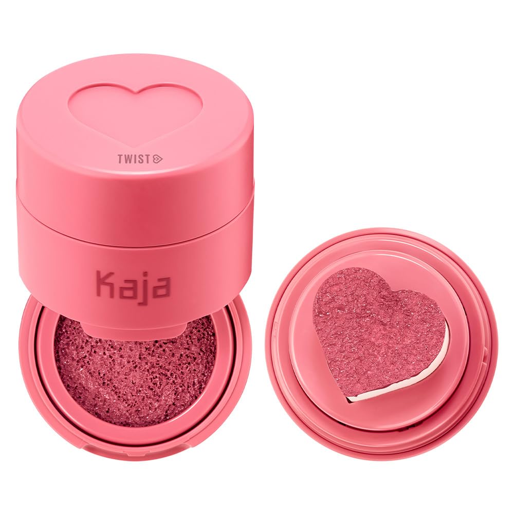 KAJA Blusher - Cheeky Stamp 02 Saucy | Kbeauty, Cute Makeup, Buildable & Blendable Shade with Heart-shaped Applicator, Sunkissed Finish, Travel size, Hygienic, Portable, Korean Makeup, 0.17 Oz