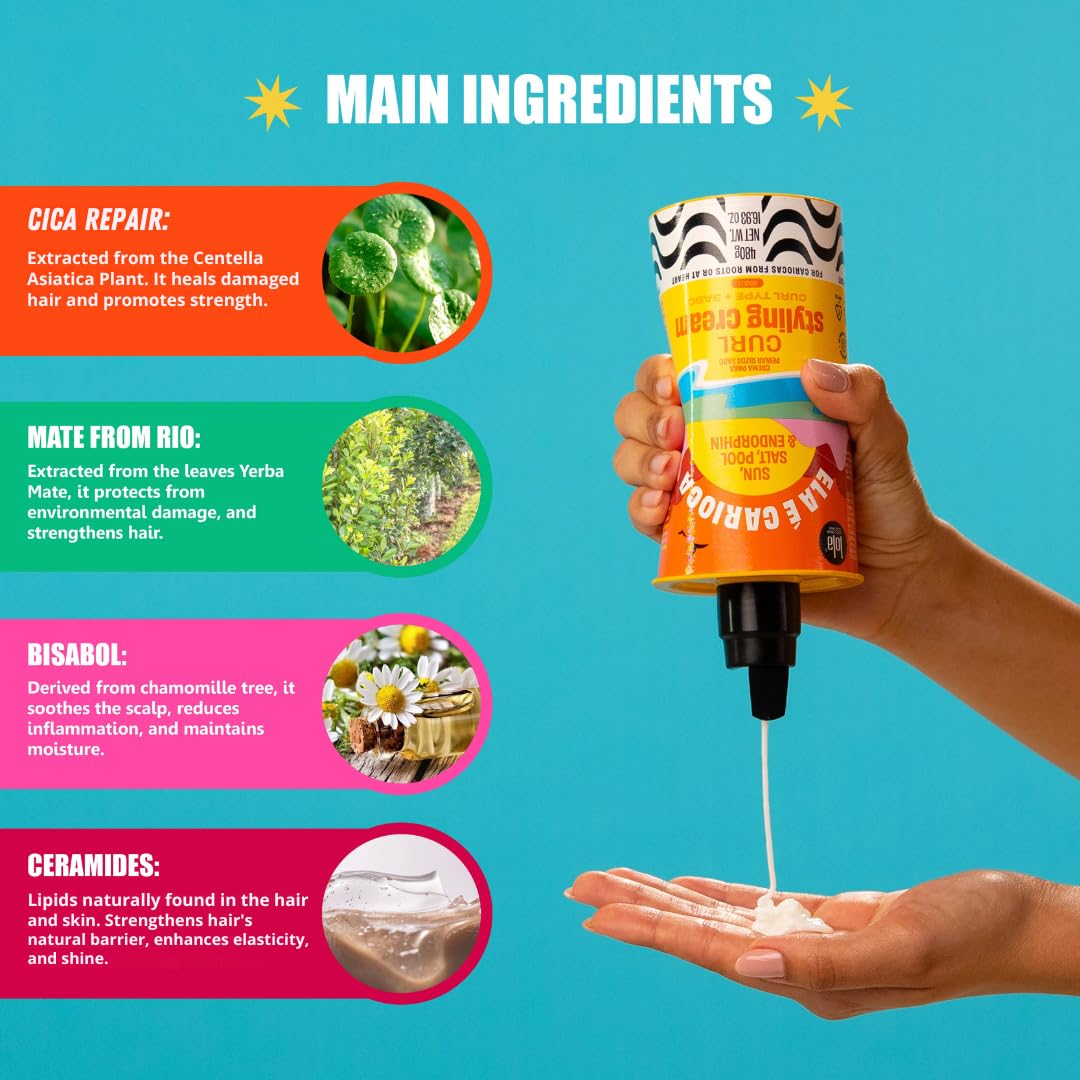Lola From Rio - Ela E Carioca - 3ABC Curl-Defining Cream, Boost hydration, Minimize Frizz, Provide Soft, Flexible Control for 3ABC Curl Type 17.64 Fl Oz