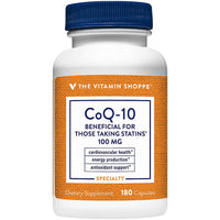 Thumbnail for The Vitamin Shoppe CoQ-10 100mg - Beneficial for Those Taking Statins – Supports Heart & Cellular Health and Healthy Energy Production, Essential Antioxidant – Once Daily (180 Capsules)