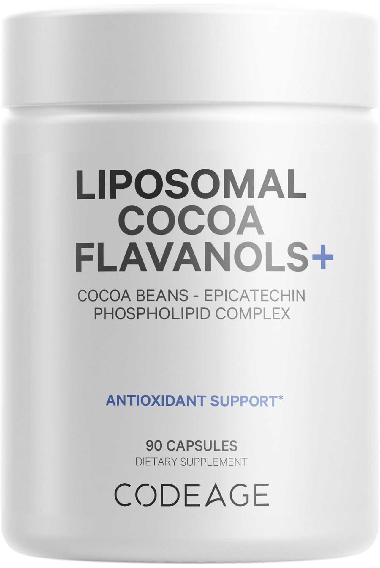 Codeage Liposomal Cocoa Flavanols Supplement - Cocoa Flavanols - Epicatechin Flavonoid - CocoHeart Flavanol Formula - Cocoa Beans - Vegan, Non-GMO - 90 Capsules