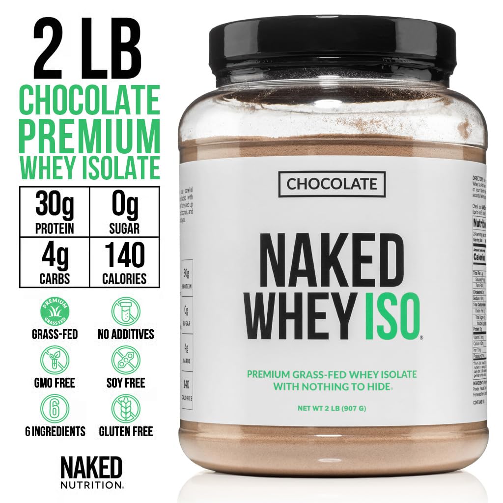 NAKED Chocolate Whey Isolate Protein Powder (24 Servings) Strawberry Lemonade Energy Pre Workout (30 Servings) – Grass-Fed; Non-GMO; Gluten Free; Soy Free; Vegan Friendly