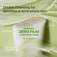 Thumbnail for Orien Mugwort Zero Film Cleansing Foam 5.07 fl.oz, 150ml ㅣDaily Makeup Blackhead Removal No pore clogging Korean skincare double cleansing