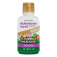 Thumbnail for NaturesPlus Animal Parade Gold Children's Liquid Multivitamin, 16 fl oz - Natural Tropical Berry Flavor - Immune Support Supplement - Gluten Free, Vegan - 32 Servings