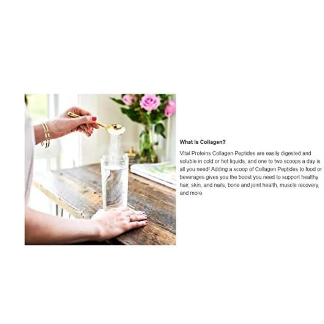 Vital Proteins Natural Whole Nutrition Collagen Peptides - Pasture Raised, Grass Fed, Paleo Friendly, Gluten Free, Single Ingredient - 24 Ounce