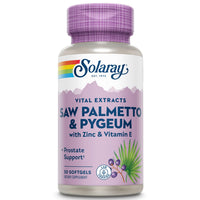 Thumbnail for SOLARAY Saw Palmetto and Pygeum - Saw Palmetto for Men w/Pygeum Bark, Zinc, Vitamin E, Pumpkin Seed Oil - Prostate Supplements for Men w/Beta Sitosterol - 60-Day Guarantee - 30 Servings, 30 Softgels