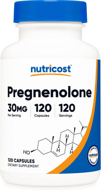 Thumbnail for Nutricost Pregnenolone 30mg, 120 Capsules - Non-GMO, Gluten Free, Vegetarian Capsules