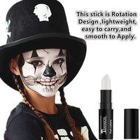 Thumbnail for Go Ho 3 PCS Makeup Clown White Cream-Blendable Stick-Eye Black Sticks Face Body Paint Professional Halloween SFX Makeup,Safe Facepaint Nose&Lip Smacking for Sports Festival Make up(White+Black+Red)