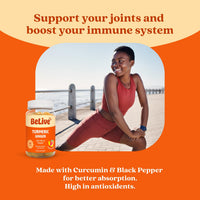 Thumbnail for BeLive Turmeric Gummies - Curcumin with Black Pepper & Ginger Extract - 500 mg of Turmeric and Ginger Supplement for Immune Support, Healthy Skin, and Mobility - Tropical Flavor | 60 Count