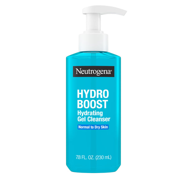 Neutrogena Hydro Boost Hydrating Face Wash & Makeup Remover, Gentle Facial Cleanser Gel with Hyaluronic Acid, Locks Moisture for Soft Supple Skin, Hypoallergenic, Oil-Free, Soap-Free, 7.8 fl oz