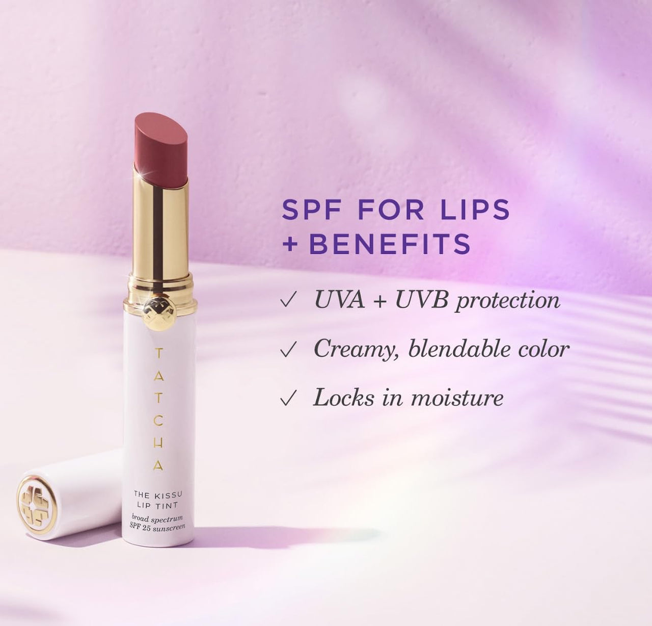 TATCHA The Kissu Lip Tint SPF 25 - Midnight Lily | Hydrating Tinted Lip Sunscreen. 0.14 oz