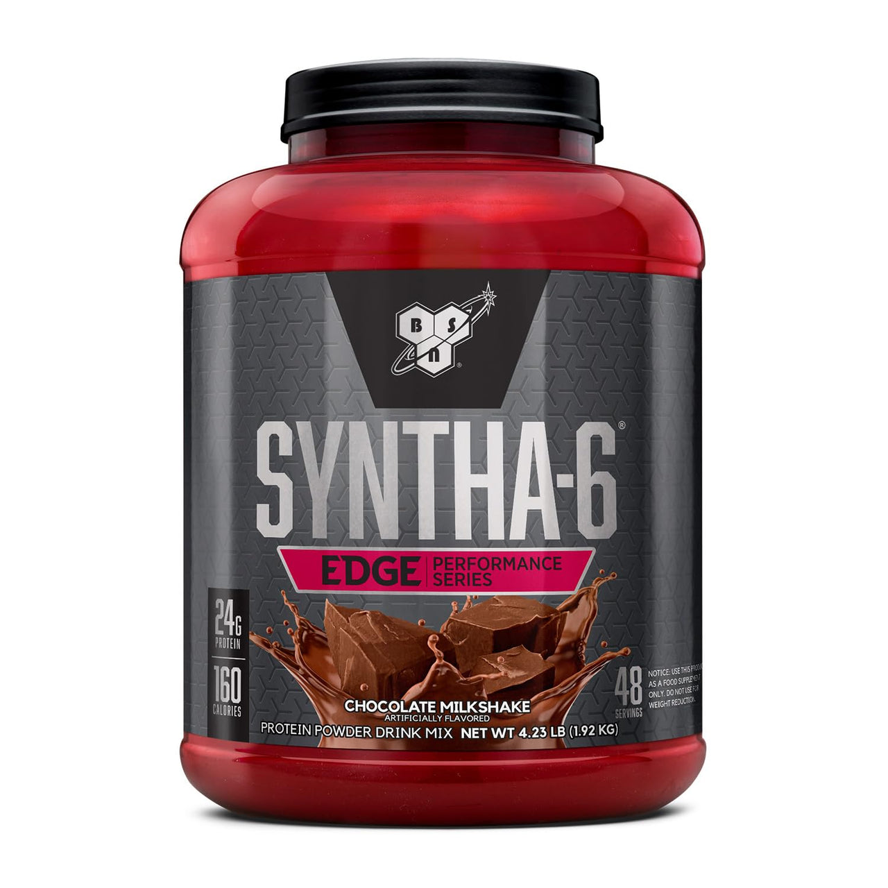 BSN SYNTHA-6 EDGE Protein Powder, Chocolate Flavored Powder with Hydrolyzed Whey, Micellar Casein, for Muscle Gain, Low Sugar, 24g Protein, Chocolate Milkshake, 48 Servings, 4.23 Pound (Pack of 1)