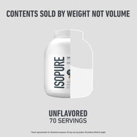 Thumbnail for Isopure Zero Carb 100% Pure Whey Isolate Protein Powder, Gluten-Free, with Vitamins, Unflavored, 25g Protein Per Serving, 4.5 Lbs, 70 Servings (Packaging May Vary)