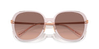 Thumbnail for COACH Women's HC8403D Square Sunglasses, Transparent Rose/Brown Pink Gradient, 59 mm