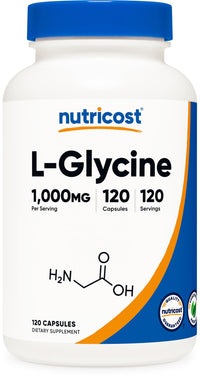 Thumbnail for Nutricost L-Glycine 1000mg, 120 Capsules, Vegetarian, Non-GMO and Gluten Free