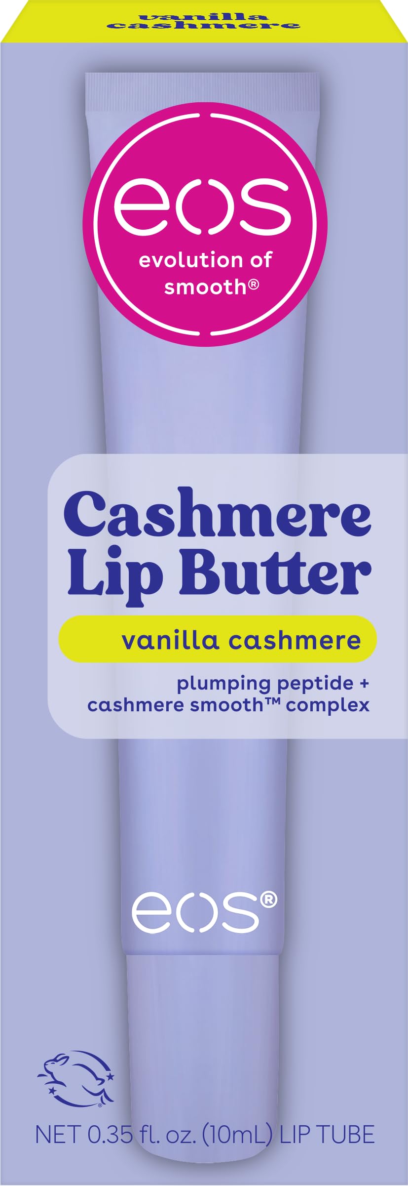 eos Cashmere Lip Butter - Vanilla Cashmere, Plumping Peptides, Smoothing, eos Lip Butter, Shea Butter, Lip Mask, Lip Moisturizer, Soft Lips, 0.35 fl oz