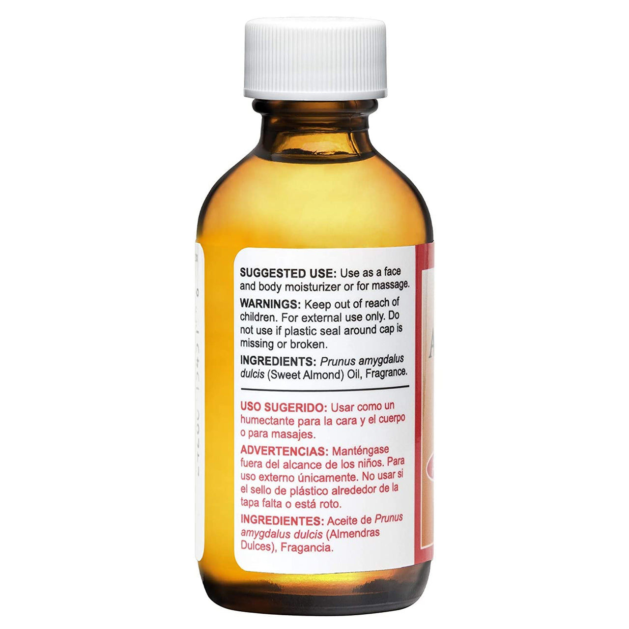 De La Cruz Sweet Almond Oil, Natural Hair and Skin Moisturizer, 3-Pack of 2 FL Oz Glass Bottles