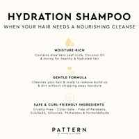 Thumbnail for PATTERN Beauty by Tracee Ellis Ross Hydration Shampoo w Honey, Aloe Vera, Biotin and Tea Tree Leaf Oil 9.8 fl oz - Rich Moisture for Curly Hair 3a-4c