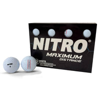Thumbnail for Nitro (12PK) All Levels Maxium Distance Titanium Core 85 Compression High Velocity Spin Control Long Distance Golf Balls USGA Approved-Total of 12-White