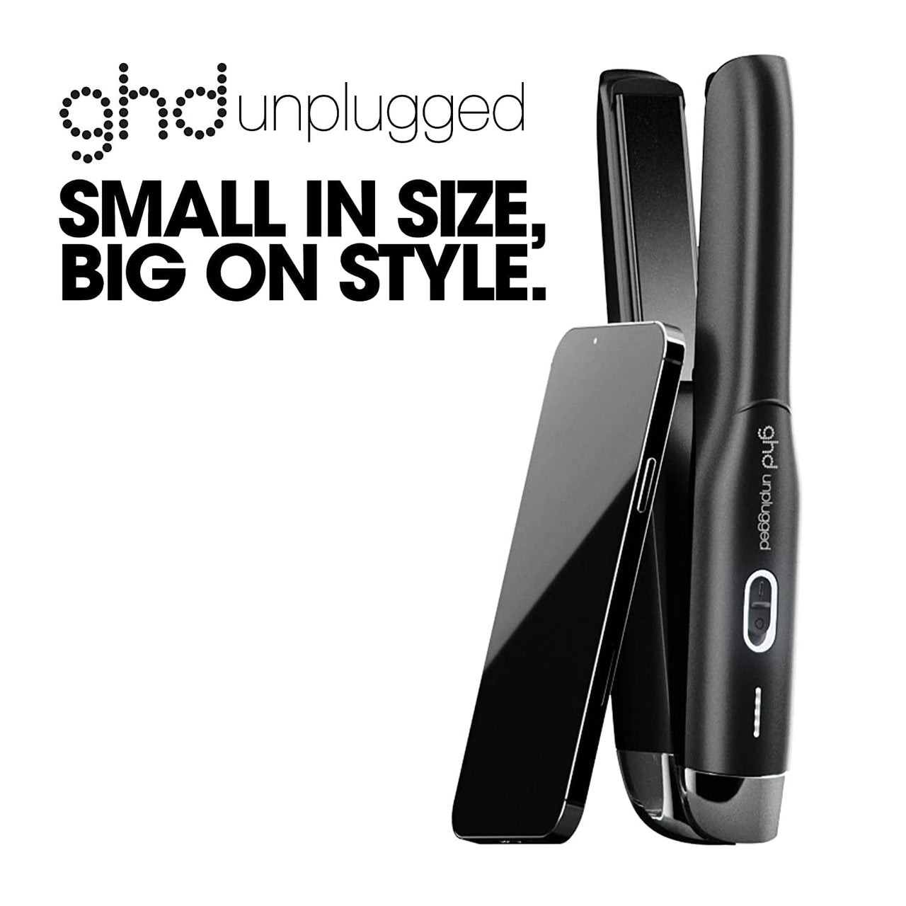 ghd Unplugged Styler ― 1" Cordless Flat Iron Hair Straightener, Professional Travel Straightening Iron with Heat-Resistant Case, USB-C Charging for 20-Minutes of Use ― Black