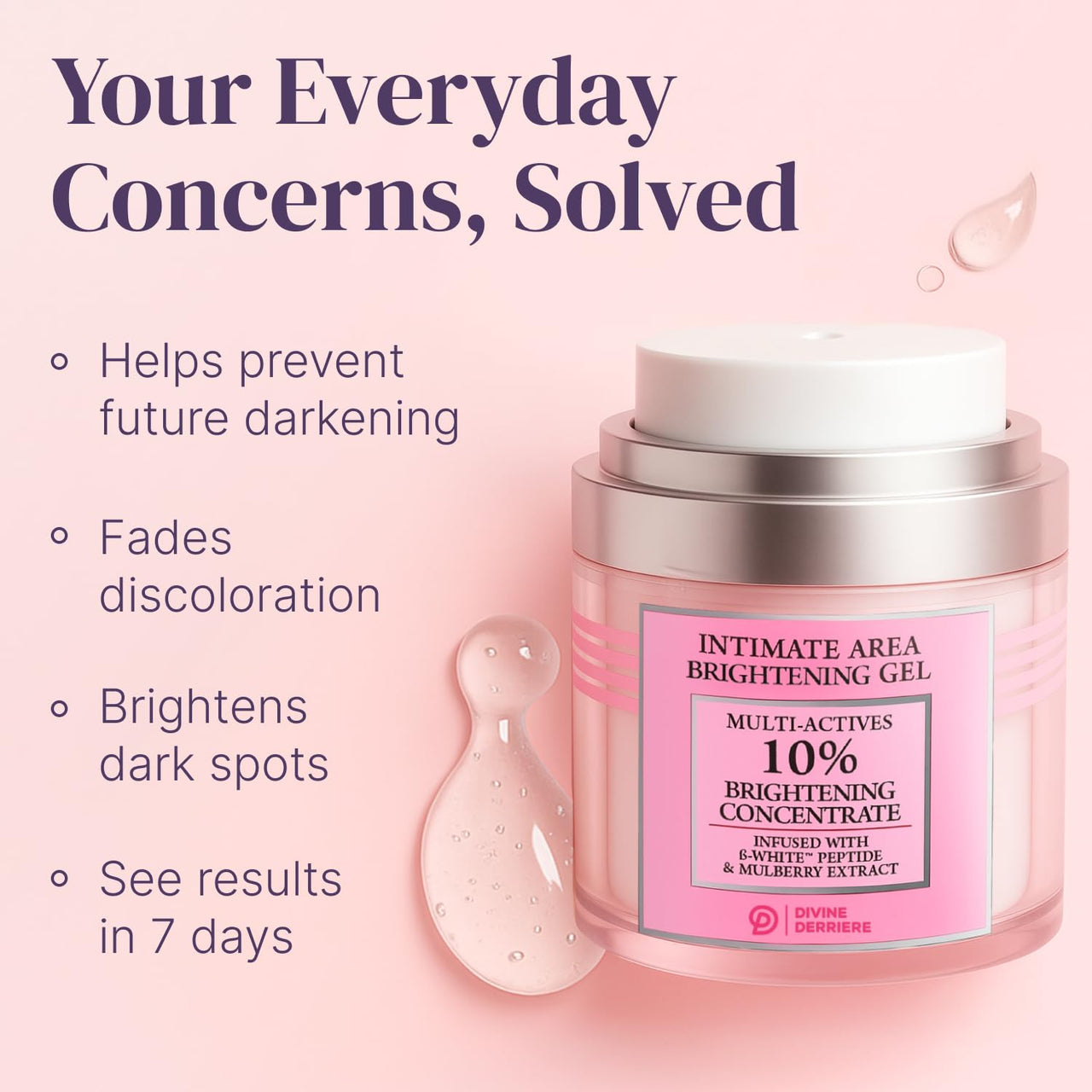 Divine Derriere Intimate Dark Spot Remover for Body, Face, Bikini and Sensitive Areas - Dark Spot Corrector Cream for Intimate Areas Contains Mulberry Extract, Alpha Arbutin, Peptide